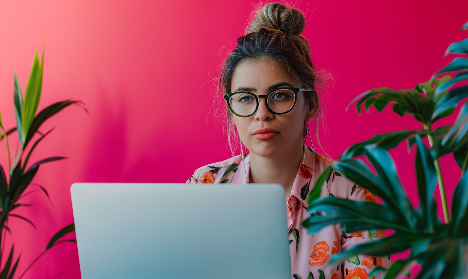 Young Woman Working on Laptop