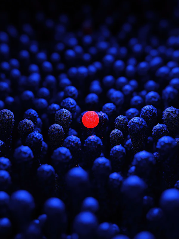 Red Sphere in Blue Field