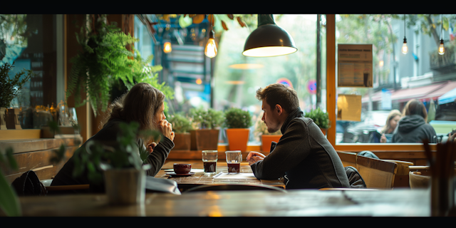 Intimate Conversation at a Café