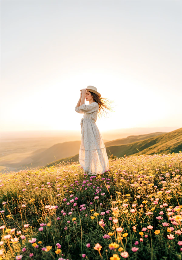 Woman in Flower Meadow