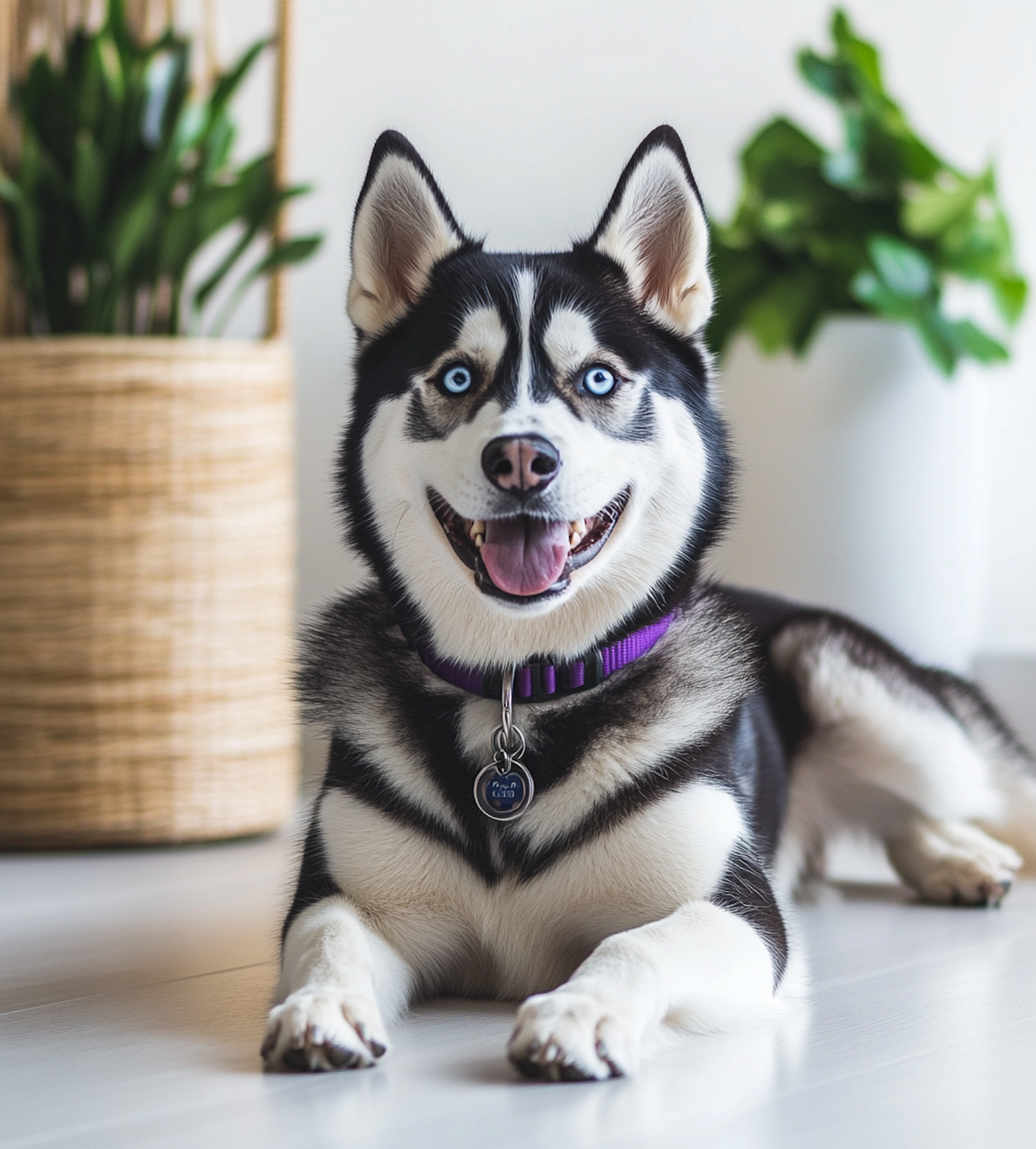 Smiling Husky Portrait