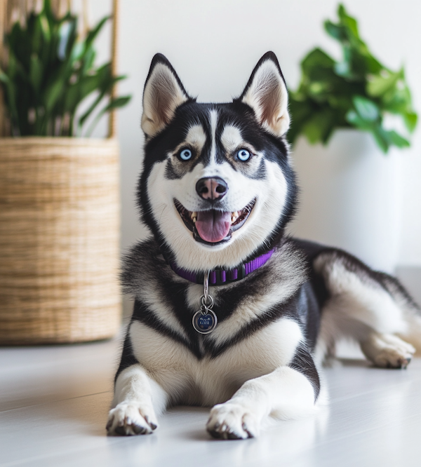 Smiling Husky Portrait