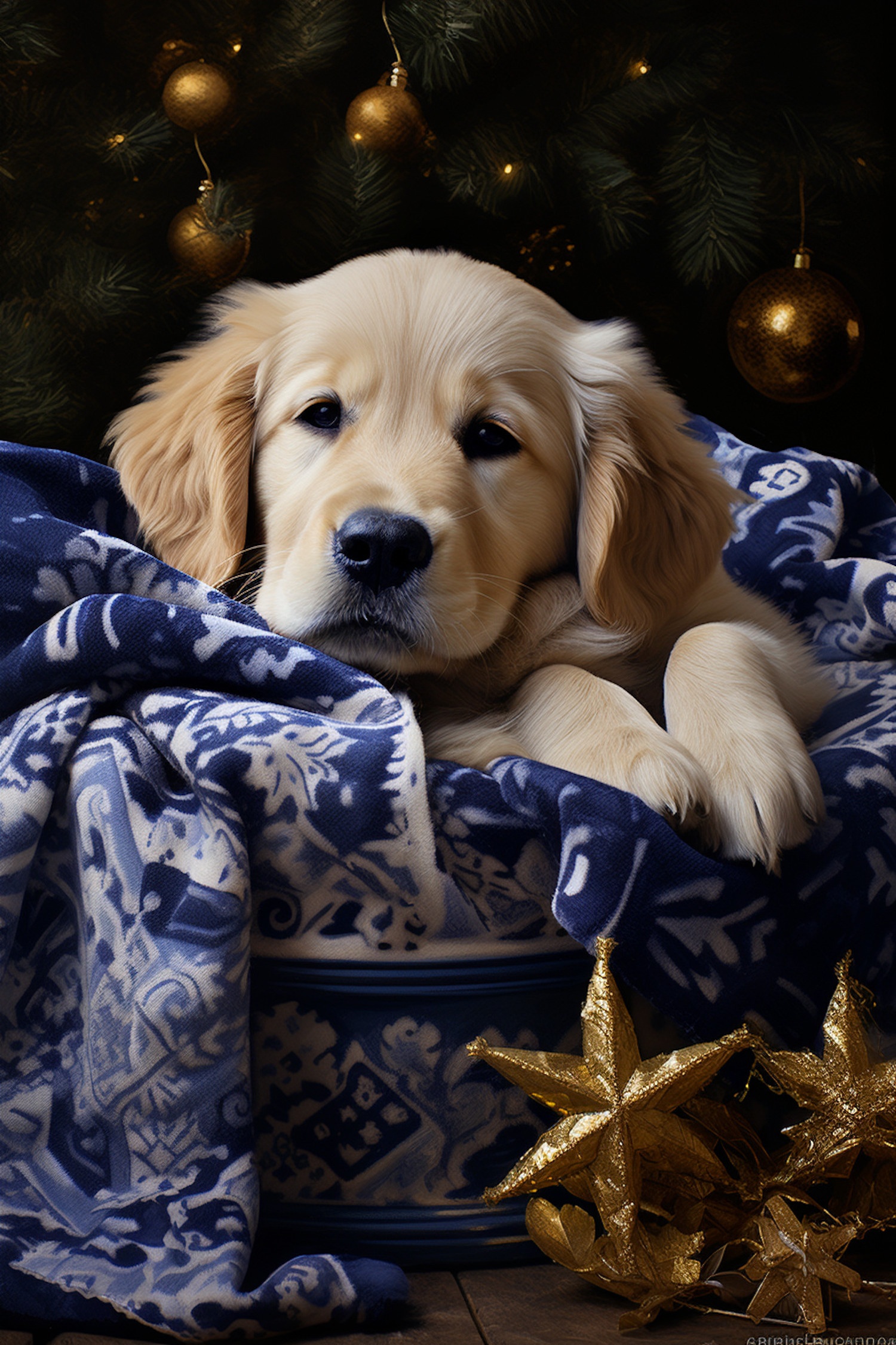 Serene Holiday Golden Retriever