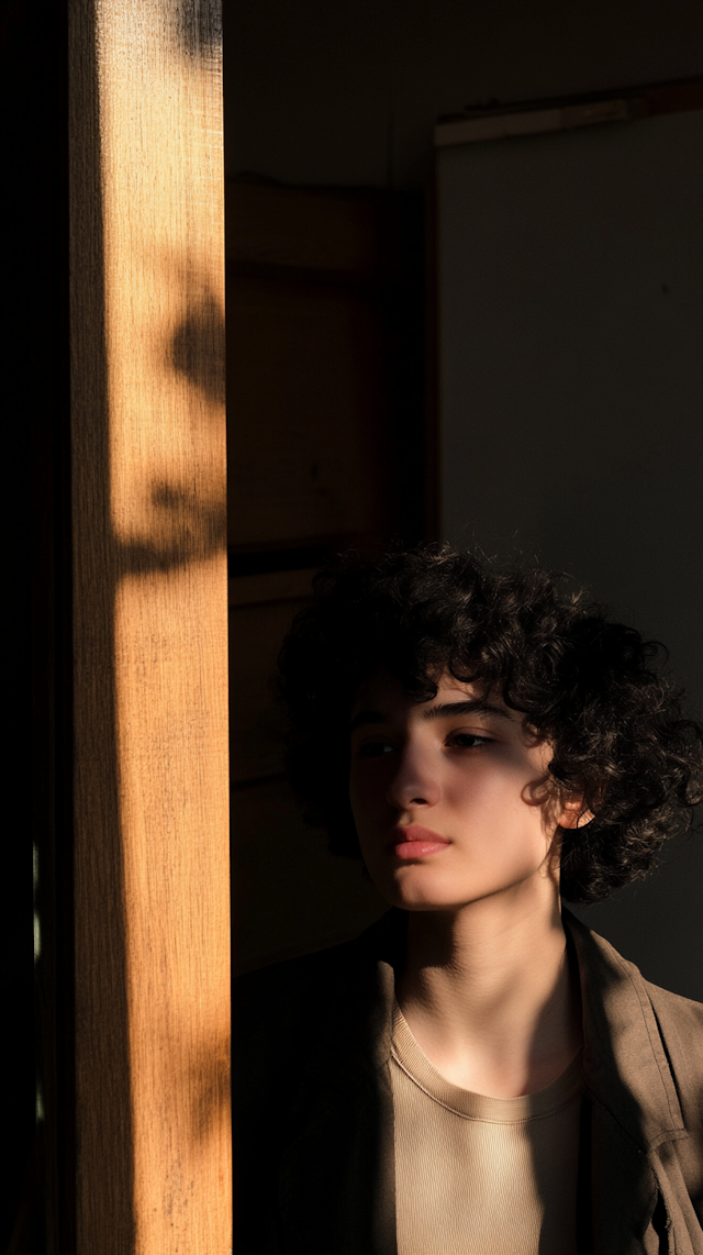 Contemplative Portrait in Sunlight