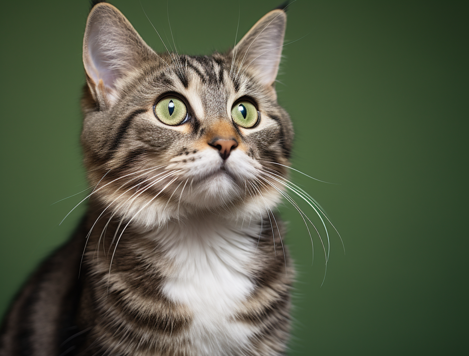 Majestic Mackerel Tabby with Enchanting Green Eyes