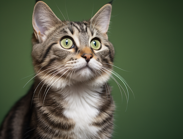 Majestic Mackerel Tabby with Enchanting Green Eyes