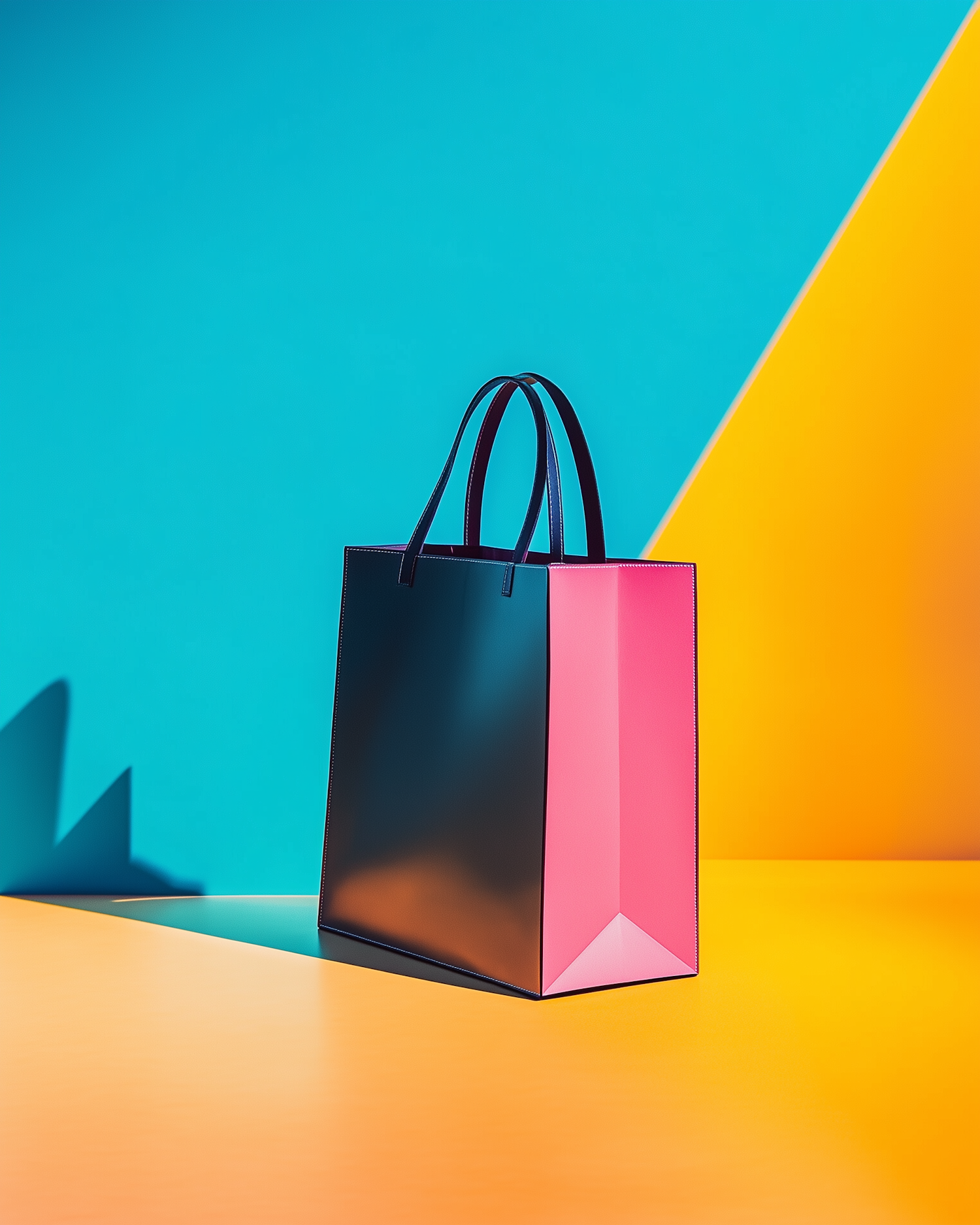 Modern Shopping Bag Against Vibrant Background