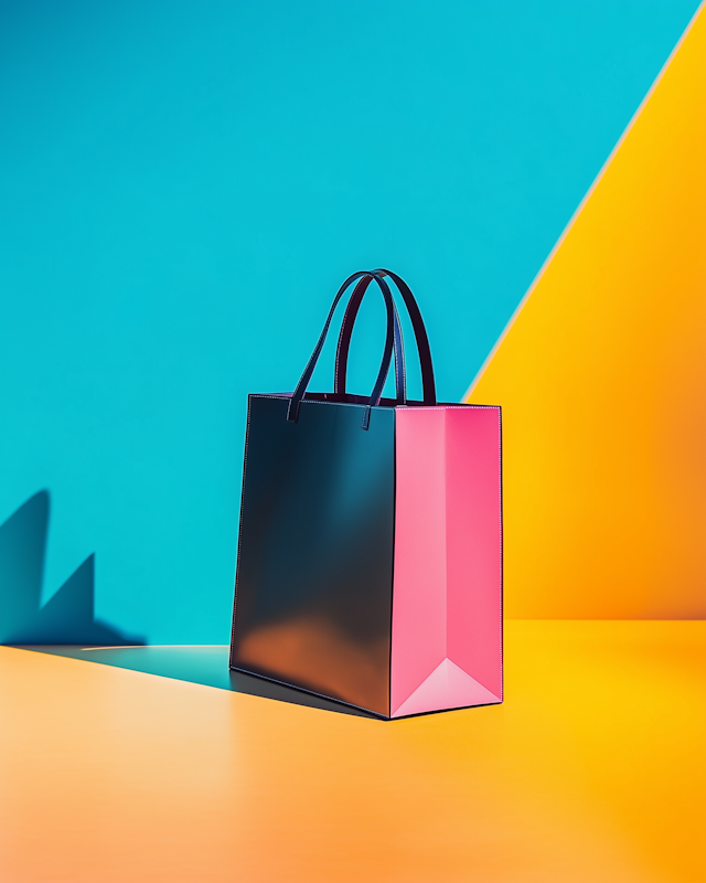 Modern Shopping Bag Against Vibrant Background