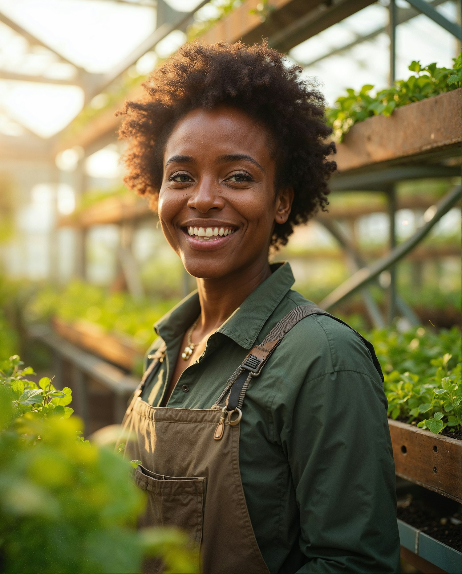 Woman in Greenhouse