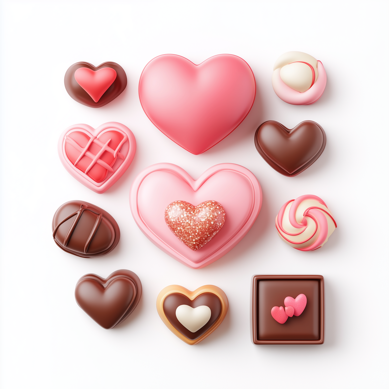 Heart-Shaped Chocolates and Candies