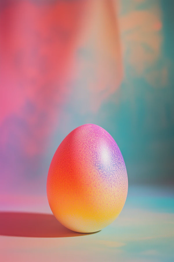Colorful Egg on Vibrant Background