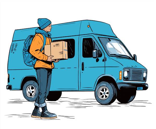 Stylized Delivery Person Illustration