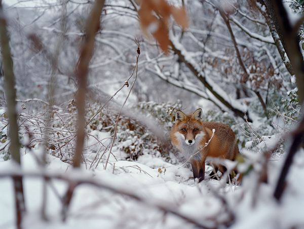 Intimate Winter Moment with Red Fox