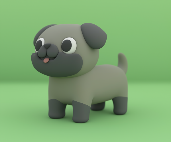 Cartoon-Style Puppy Model