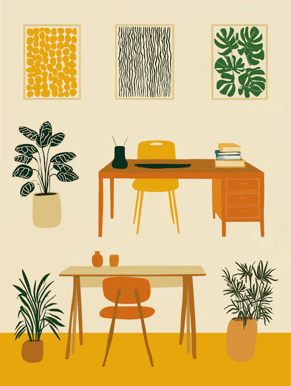 Cozy Workspace Illustration