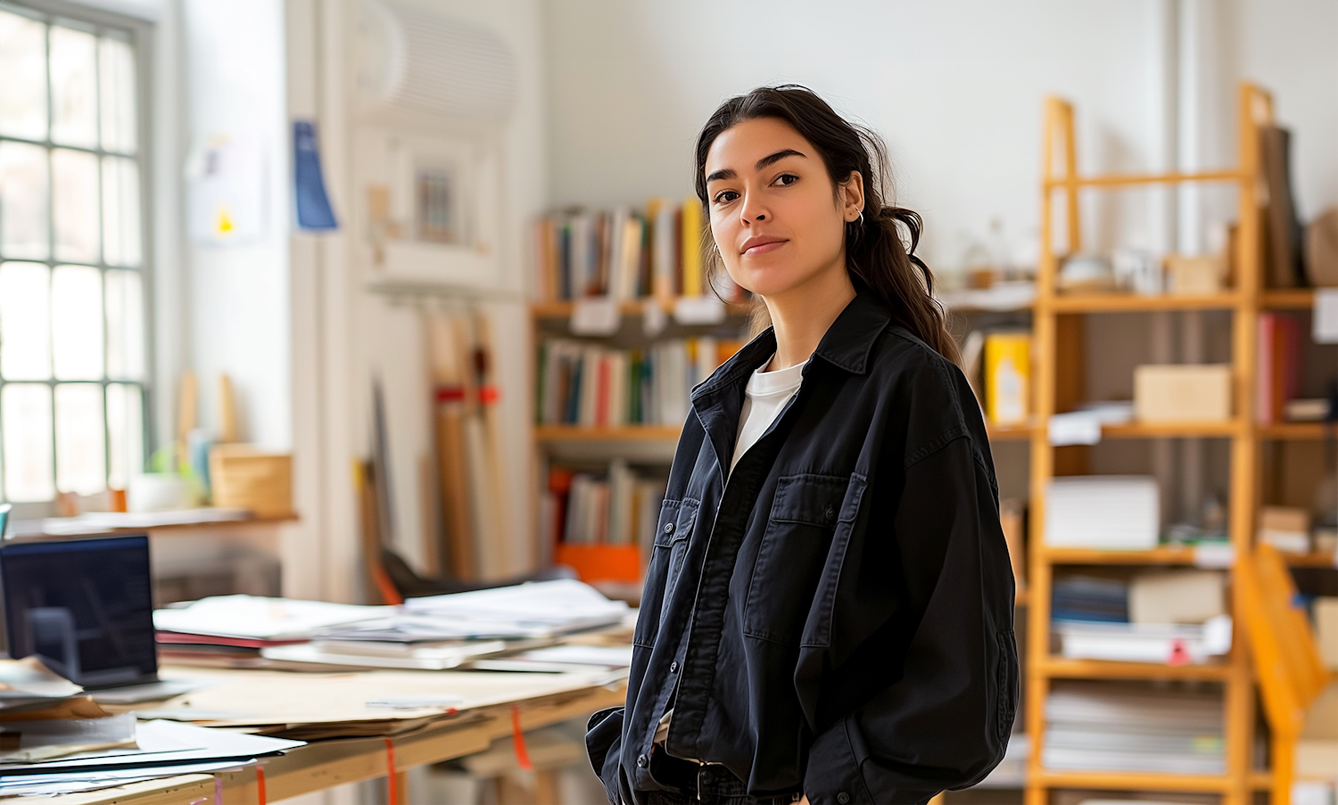 Confident Young Woman in an Office Environment