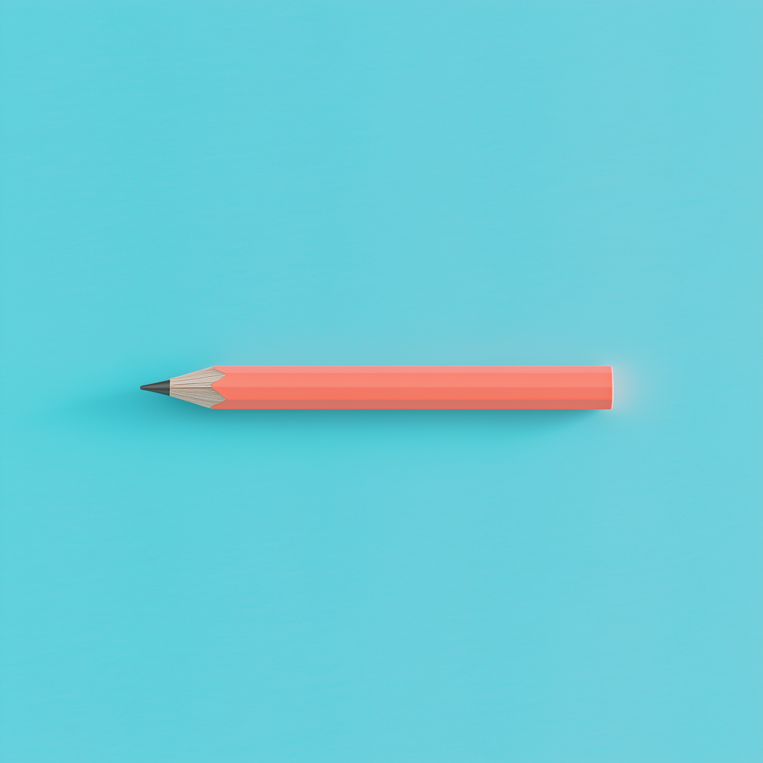 Orange Pencil on Teal Background