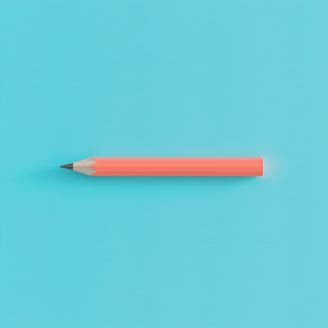 Orange Pencil on Teal Background