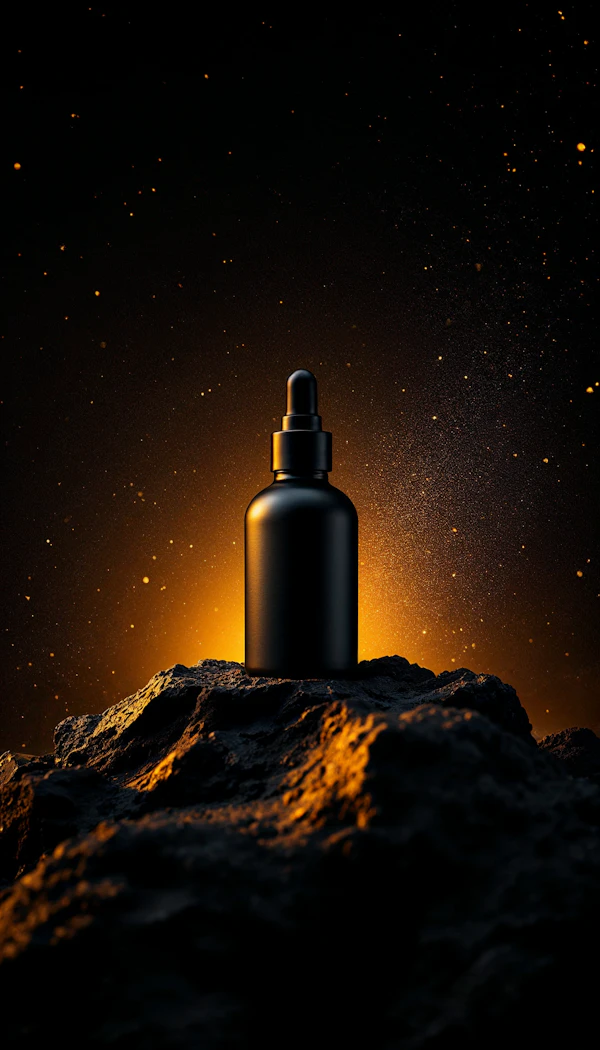Luxury Dropper Bottle on Rocky Surface