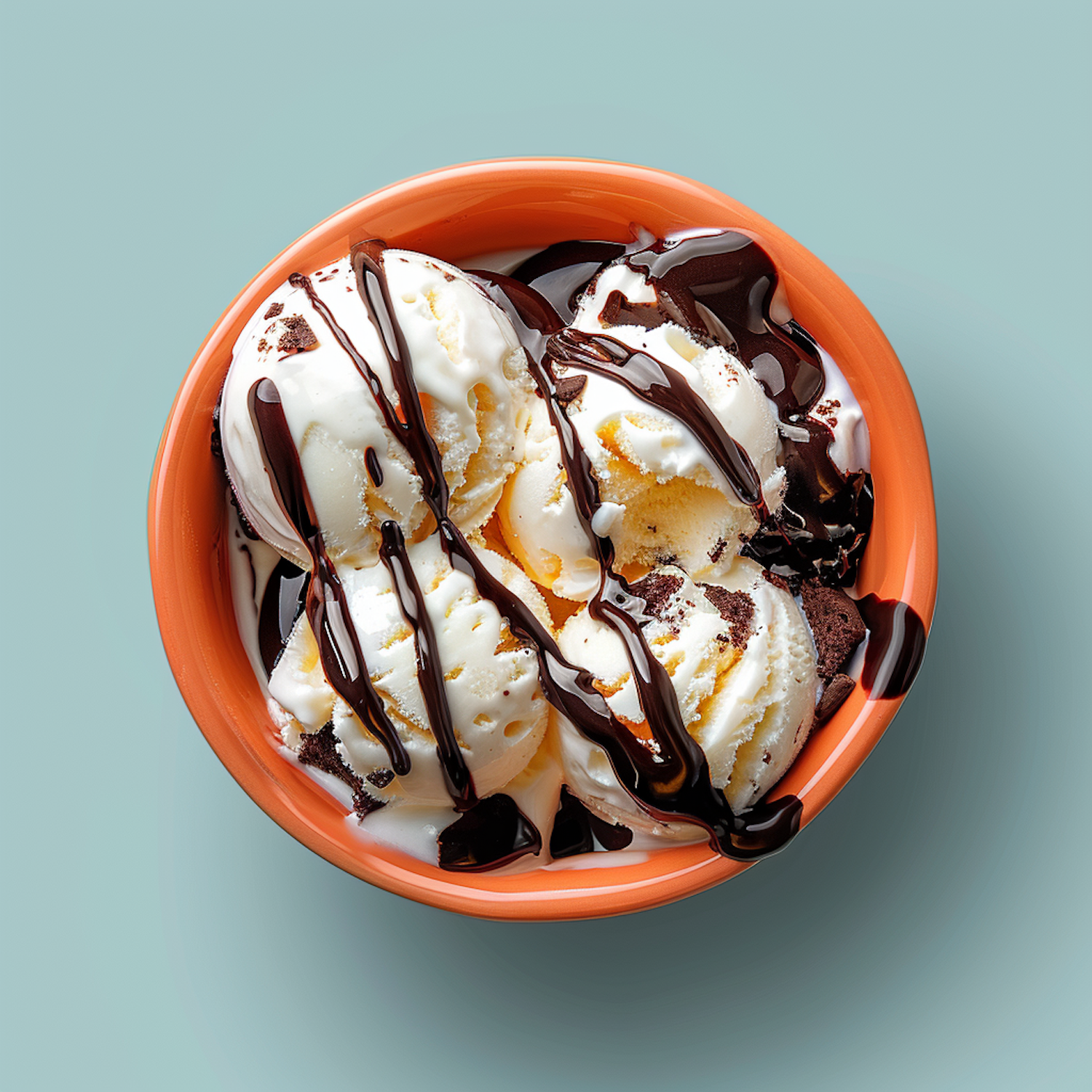 Vanilla Ice Cream with Chocolate Drizzle