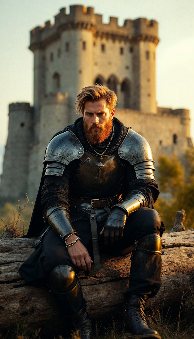 Medieval Warrior at Sunset