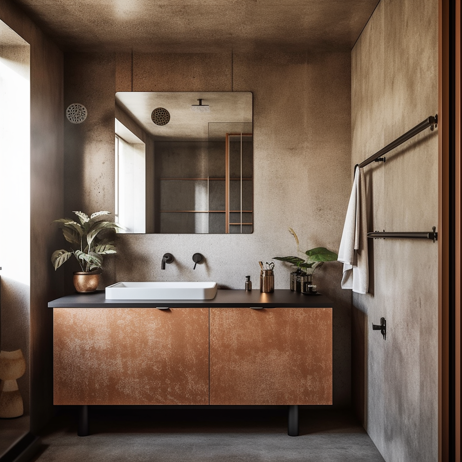 Modern Earthy Tone Bathroom