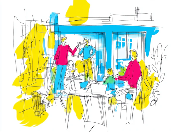 Abstract Family Gathering