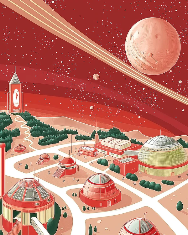 Futuristic Settlement on Mars