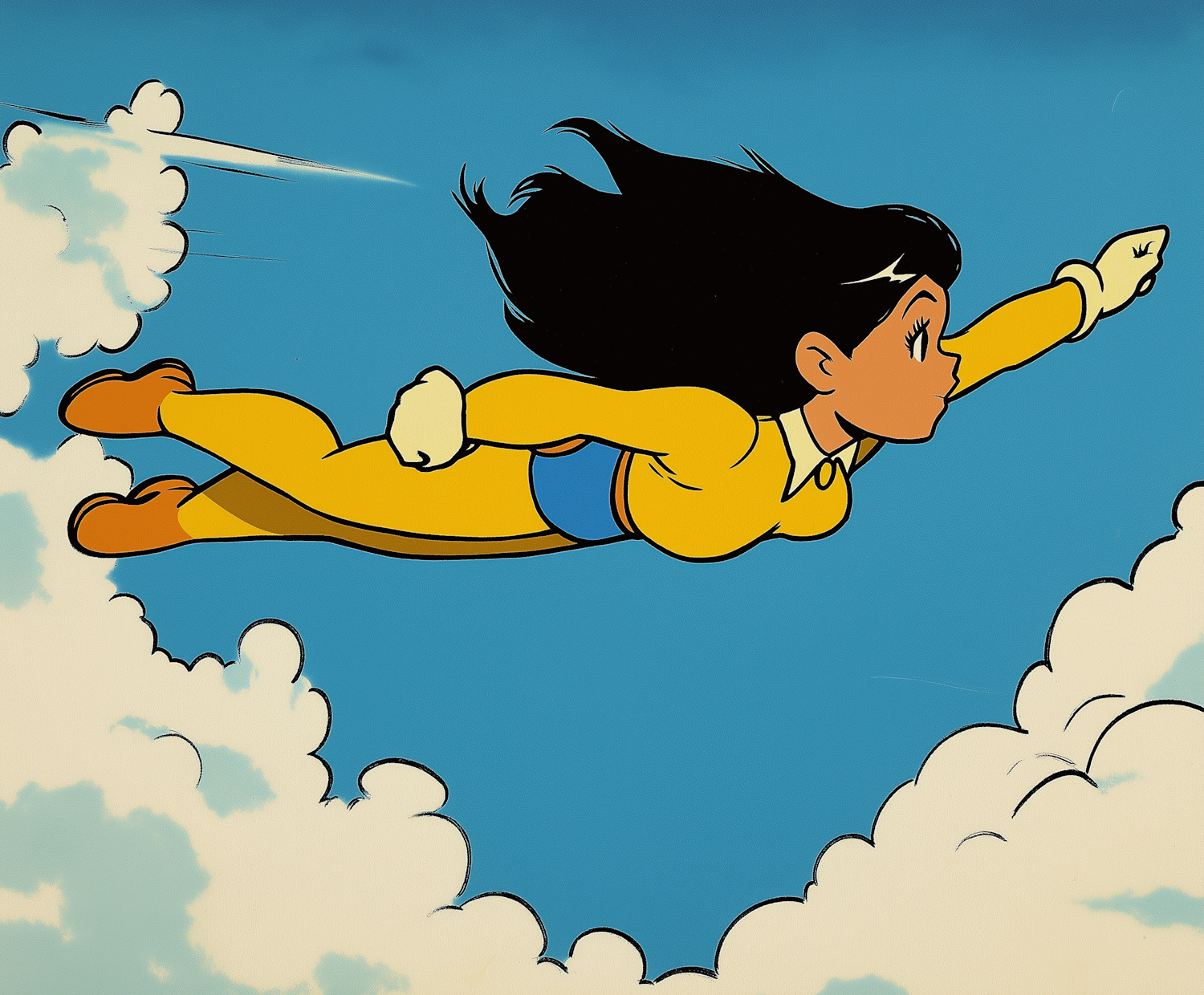 Soaring Superheroine Illustration