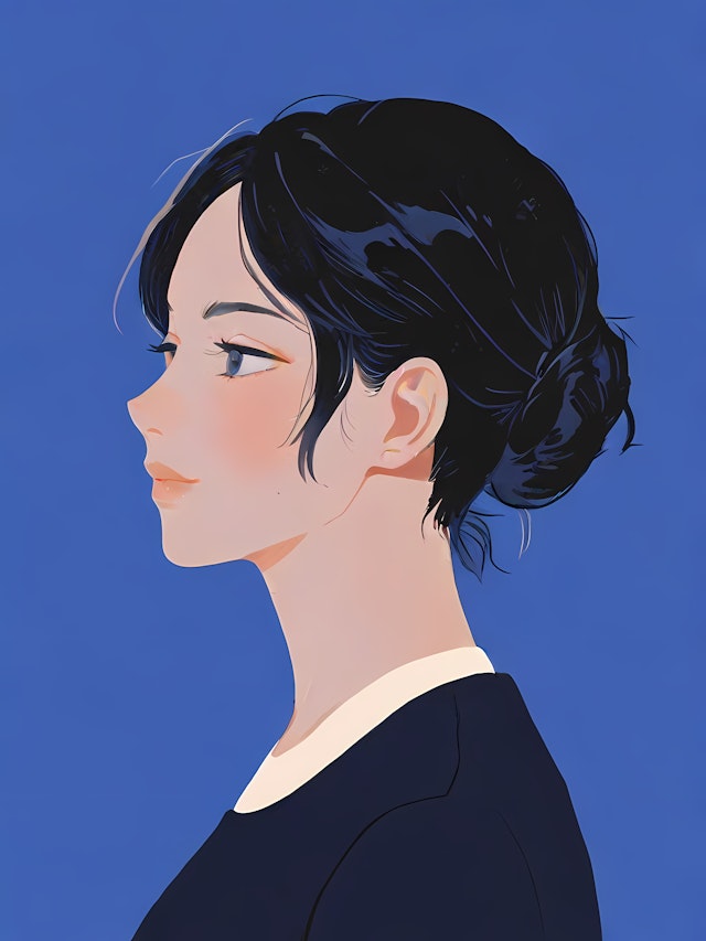 Serene Woman in Profile