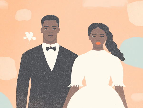 Stylized Wedding Couple