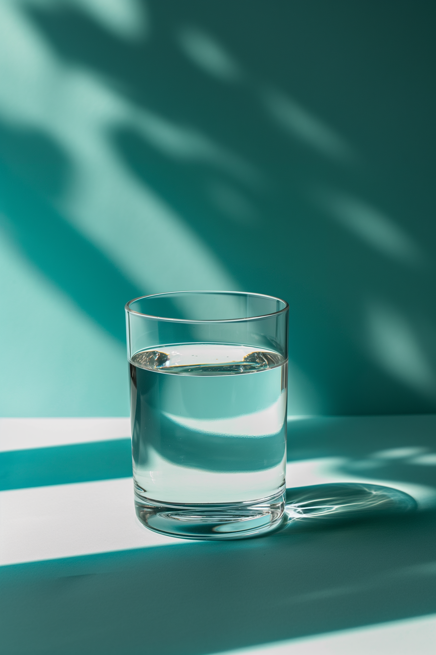 Serene Glass of Water with Ambient Lighting