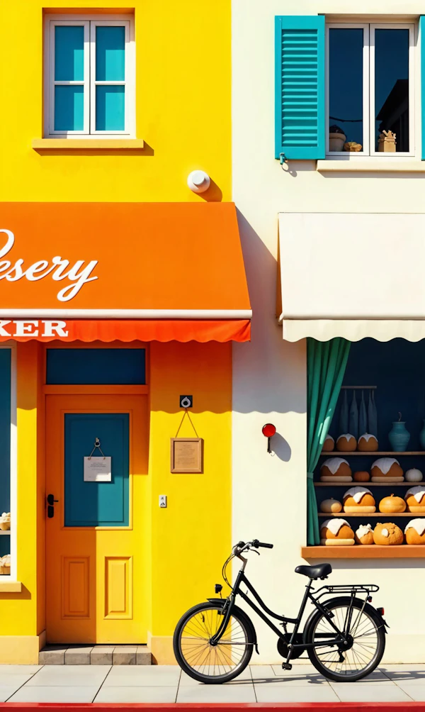 Vibrant Bakery Street Scene