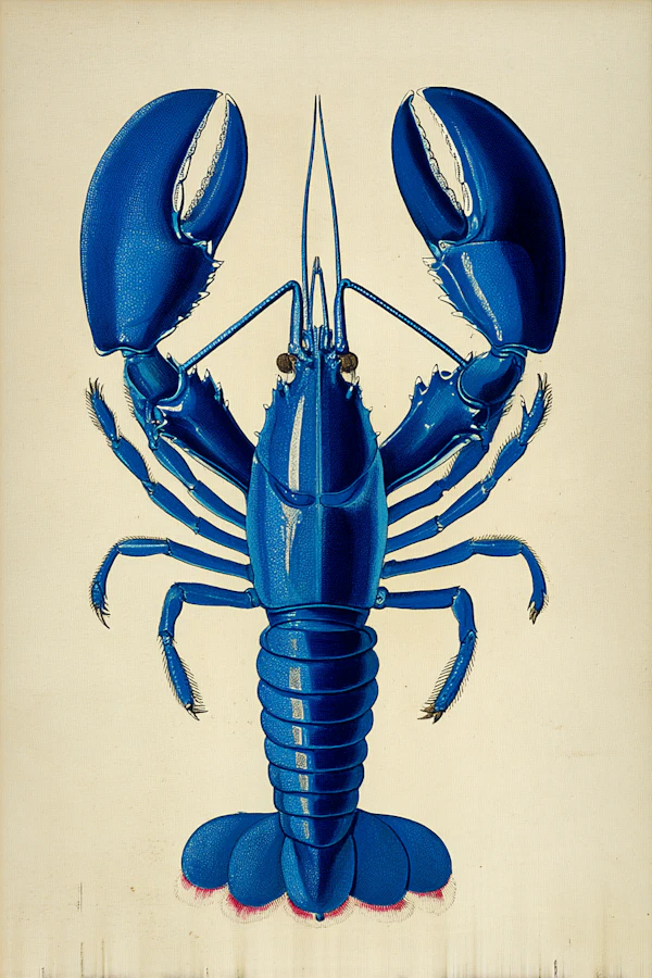 Vivid Blue Lobster Art