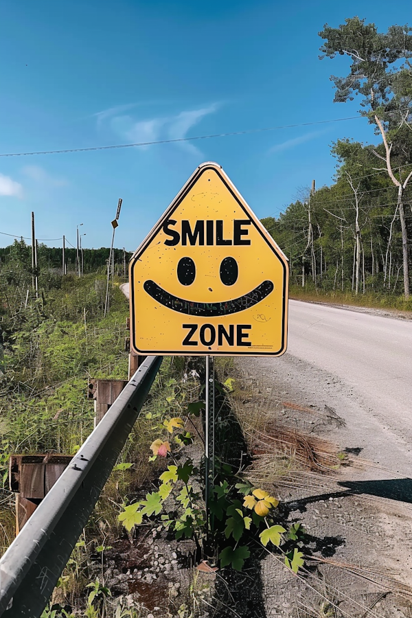 Smile Zone Road Sign