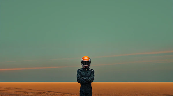 Solitary Figure in a Vast Landscape