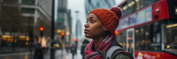 Contemplative Young Woman in the City