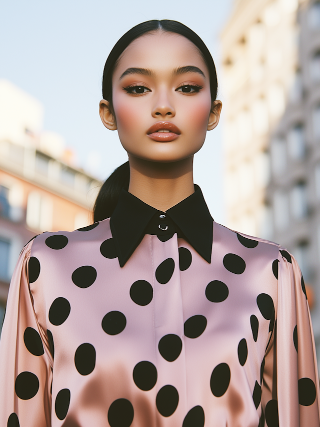 Confident Young Woman in Stylish Blouse