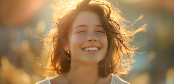 Joyful Woman in Sunlight