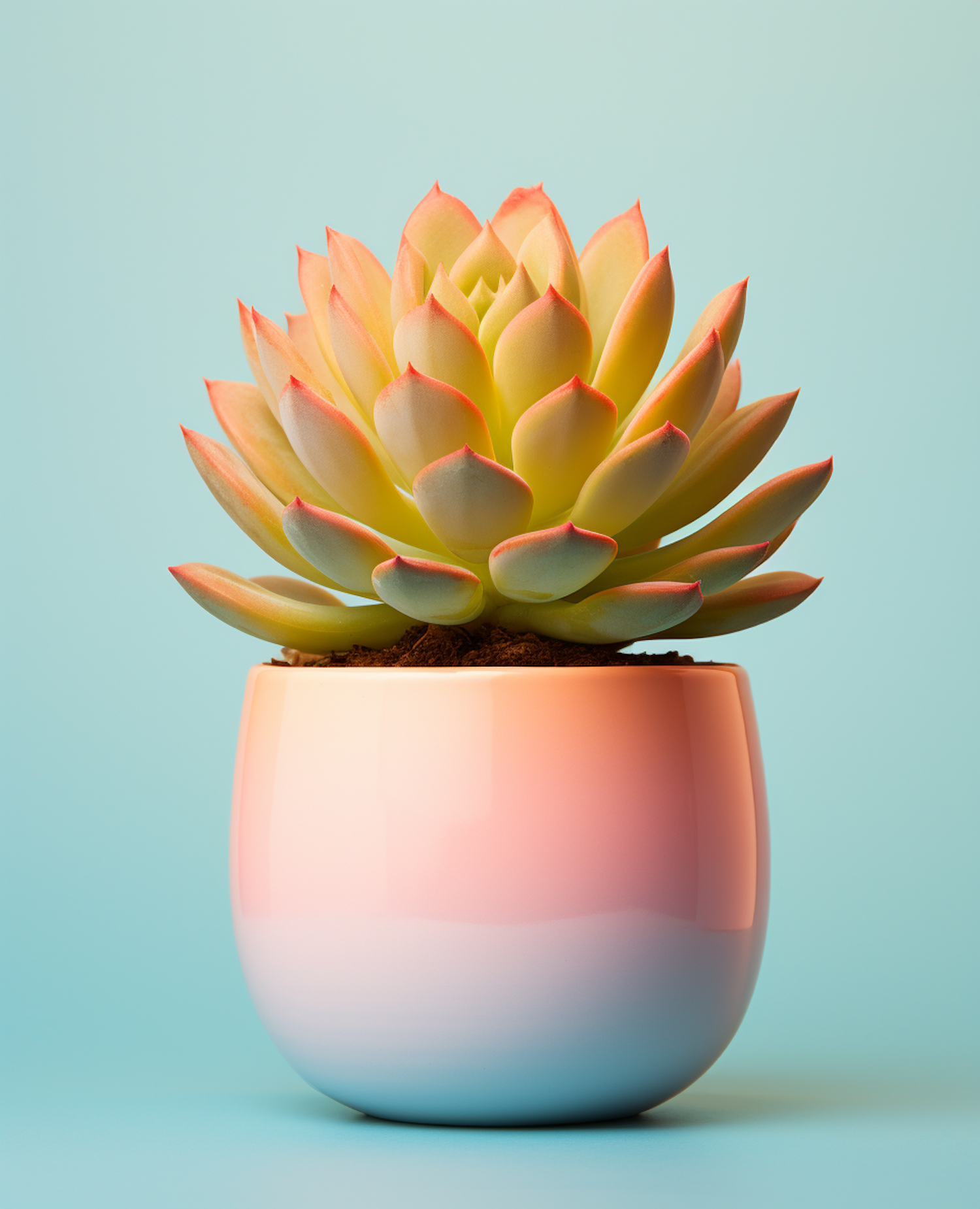 Pastel Gradient Succulent in Harmony Pot