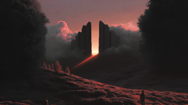 Surreal Sunset Landscape