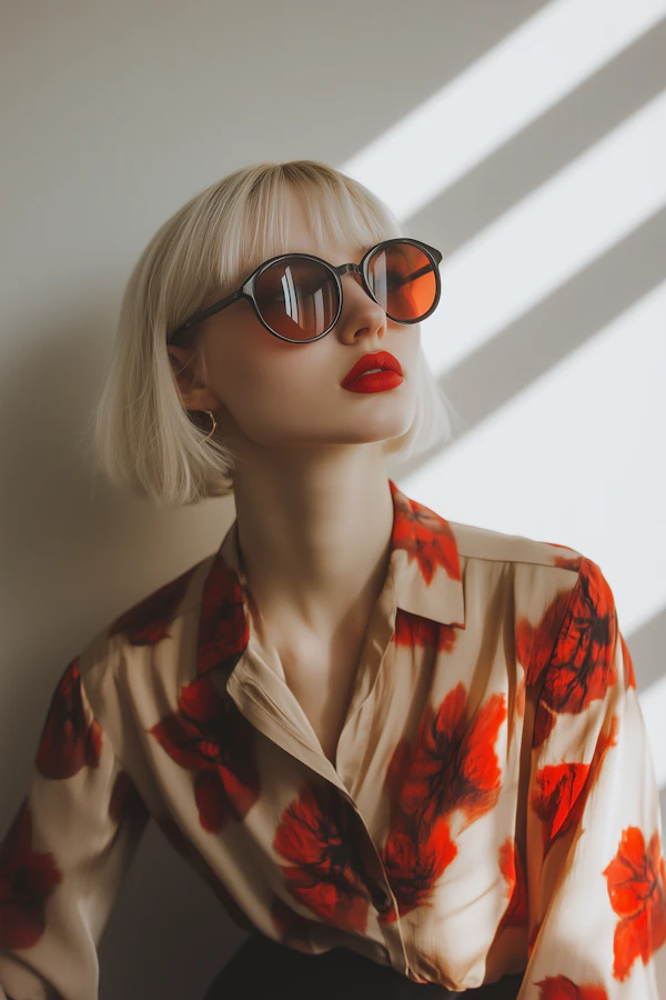 Stylish Portrait with Red Accents