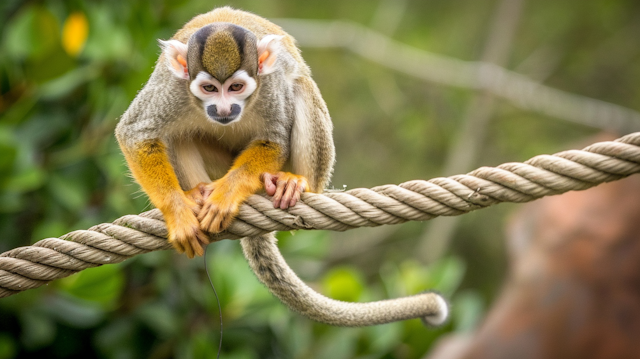 Squirrel Monkey on Rope