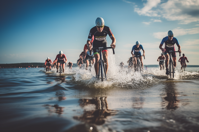 Sunlit Water's Edge Cycling Race