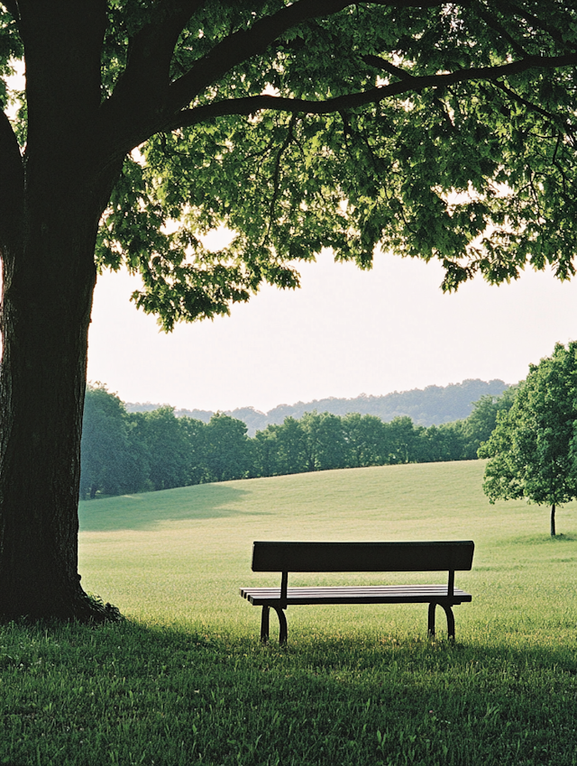 Serene Landscape with Bench