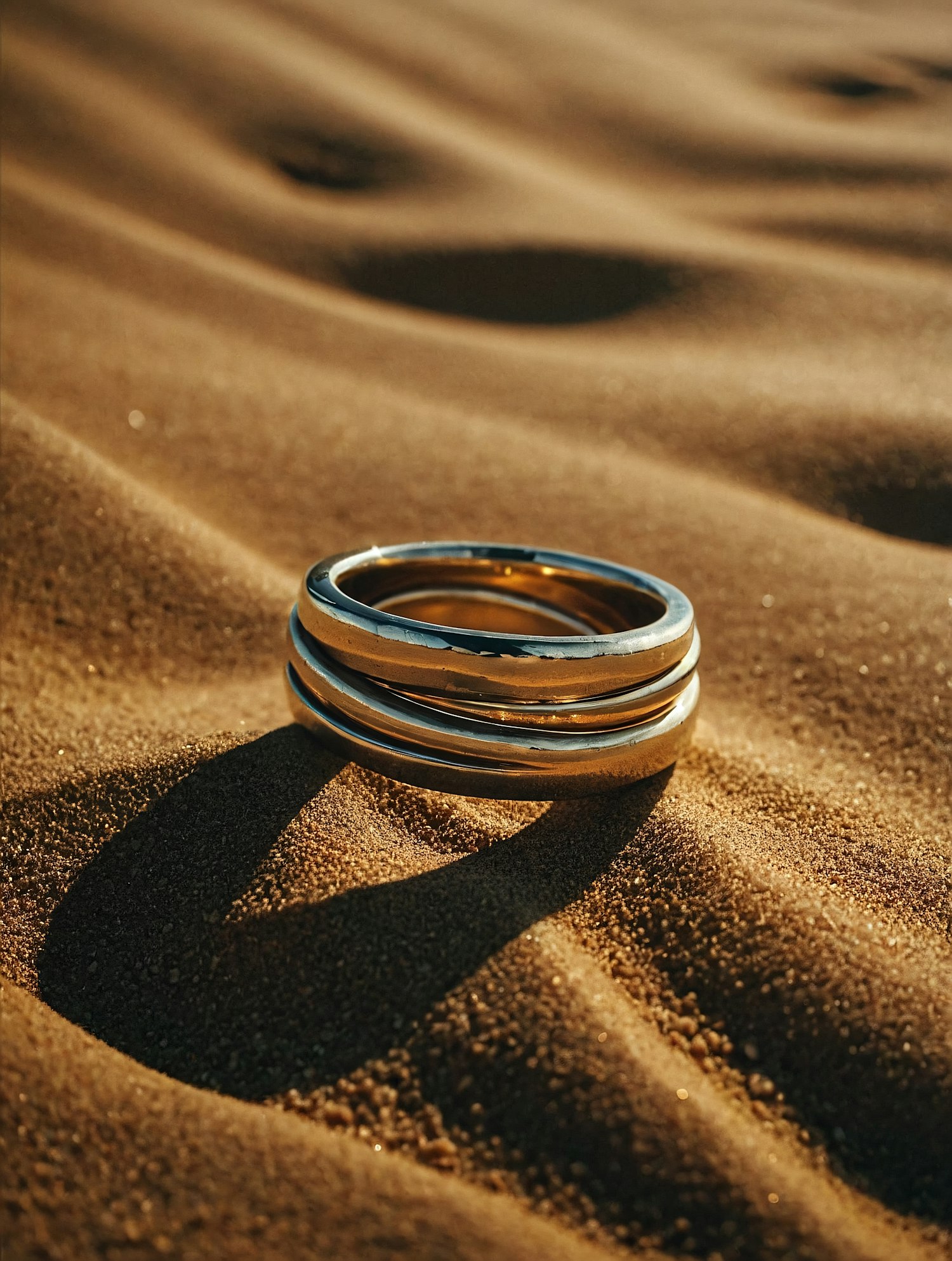 Metallic Ring on Sand