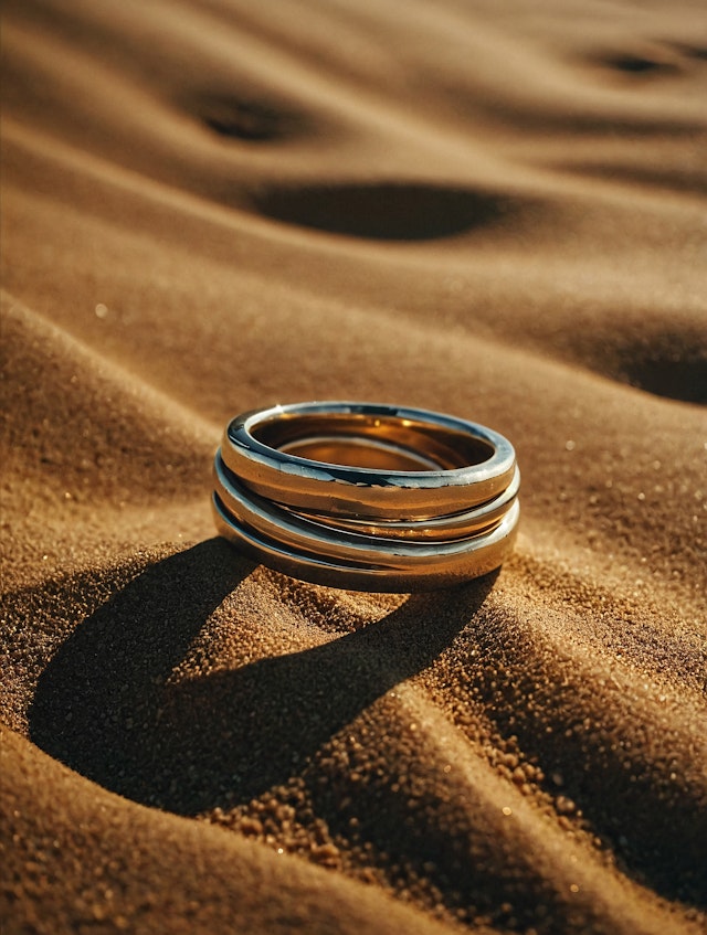 Metallic Ring on Sand