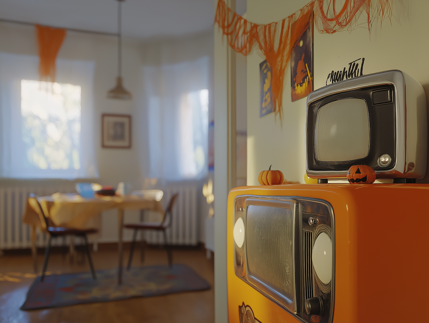 Cozy Retro Halloween Room