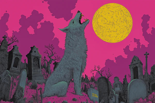 Wolf Howling at the Moon