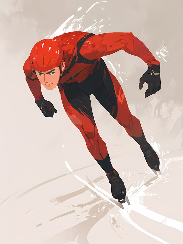 Speed Skater in Motion